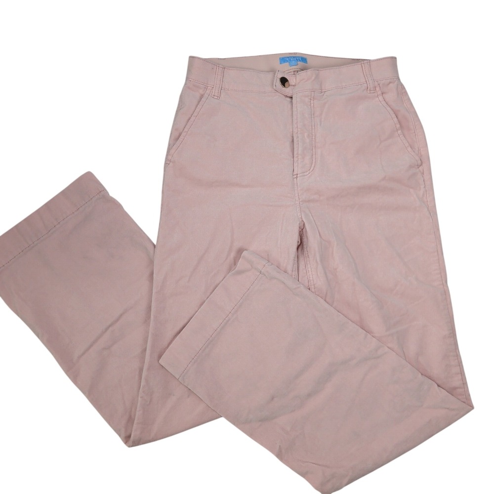 Womens Pink Corduroy Wide Leg Pants High Rise Stretchy Size 12